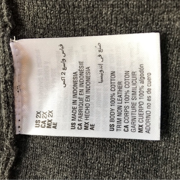 Charter Club 2X open front heavyweight dark grey cardigan - Picture 5 of 5